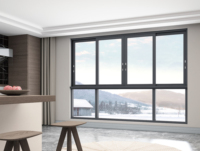 Fenêtre coulissante moderne en aluminium avec moustiquaire en acier inoxydable pour maisons individuelles, garages, cuisines et ateliers