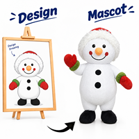 Costume de mascotte gonflable géant de bonhomme de neige pour adulte unisexe, design amusant et ambulant pour fête de Noël