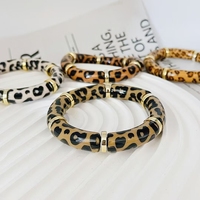 Trendy leopar baskı şantuk boncuk bilezik moda lüks takı ile çok renkli ve çok tarzı bilezikler kahverengi aksesuarları