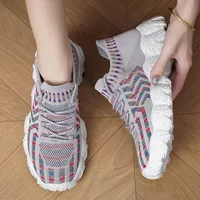 Chaussures décontractées en maille extensible pour femmes, respirantes, confortables, résistantes aux chocs, à bout fermé, à enfiler, baskets tendance toutes saisons