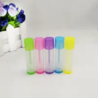 透明プラスチックリップクリームチューブピンクブルーイエローグリーンパープルリップスティックチューブ包装容器
