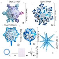 Ensemble de 13 ballons en aluminium motif flocon de neige bleu, design étoile de neige, pour Noël, fête d'anniversaire d'enfants, décoration sur le thème de la glace et de la neige, accessoire photo pour fille