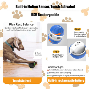 Electric Small Pet Training <b>Interactive</b> <b>Toy</b> Smart Bouncing Ball for Dogs Automatic Rolling Jump Silicone <b>Cat</b> Ball - Product Image 4