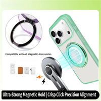 Étui magnétique soyeux au toucher doux avec béquille pour iPhone 17, coque rigide en acrylique anti-rayures avec coussin d'air dissimulé