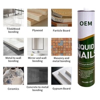 Lem Silikon Cair 300ML Warna Sesuai Pesanan, Tanpa Paku, Bebas Paku untuk Konstruksi Furnitur Kayu & Pekerjaan Kayu