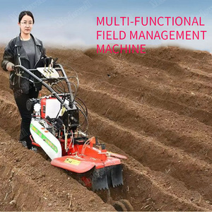 Mini-cultivateur rouge avec moteur diesel et accessoires pour usage agricole - Product Image 3