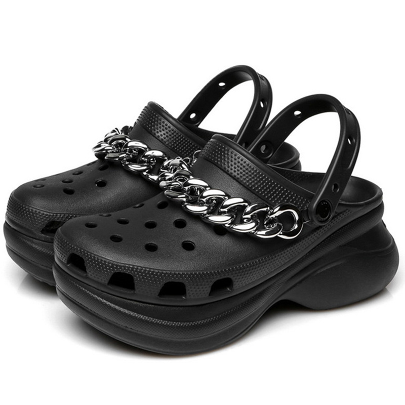 Оптовая продажа, Разноцветные Подвески-цепочки для обуви, аксессуары для украшения, подходят для сабо, цепочки для украшения Серебряного и золотого цвета