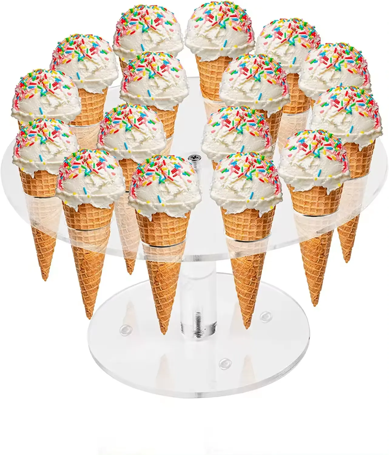 पारदर्शी 16 होल ऐक्रेलिक स्टैंड डिस्प्ले फूड होल्डर ऐक्रेलिक आइसक्रीम रैक होल्डर