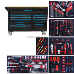 Armoires à outils robustes avec roues, kits d'outils 718 pièces, chariot de rangement combiné à 12 tiroirs multiples, mousse EVA pour <span class=keywords><strong>garage</strong></span> - Product Image 1