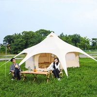 Tenda Safari Festival Bell Tent 8 Orang Satu Kamar Tidur Empat Musim Tiga Lapisan Tahan Air Kain Oxford Besar untuk Pesta Pernikahan