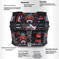 Livraison rapide, boîte à bagages pour moto de 45 L en aluminium durable, anti-chute, installation facile, pour moto de rue