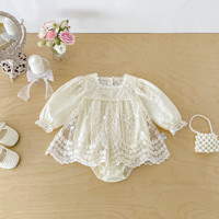 Robe-combinaison en dentelle pour bébé fille, style princesse, pour l'automne, pour les 100 jours et le 1er anniversaire, style coréen