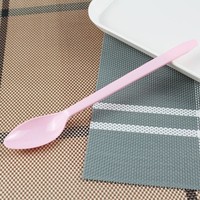 Cuillère en plastique jetable colorée de 19 cm de long pour la crème glacée, le pudding, le dessert, la cuisine
