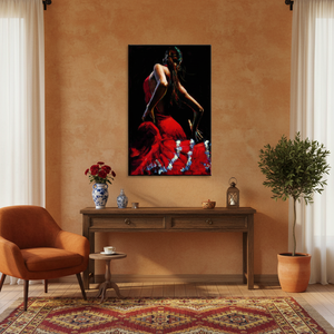 Lienzo Impreso: Bailarina de Flamenco - Decoración Vibrante de España para el Hogar, Lienzo Enrollado - Product Image 3