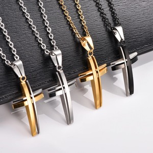 Pendentif Croix Creuse en Acier Inoxydable pour Femme et Homme, Breloques Chrétiennes, Chaîne Métallique, Bijoux de Prière, Accessoires de Fabrication de Bijoux - Product Image 1
