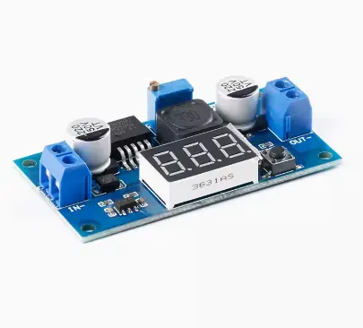 DC-DC modul daya regulator tegangan LM2596 modul regulator tegangan, dengan kalibrasi voltmeter