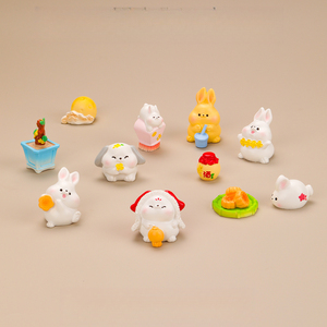 Adornos pequeños <span class=keywords><strong>de</strong></span> paisaje KI Zhuojing, <span class=keywords><strong>animales</strong></span> adorables, conejos <span class=keywords><strong>de</strong></span> dibujos animados para el Festival <span class=keywords><strong>de</strong></span> Medio <span class=keywords><strong>Otoño</strong></span>, pasteles <span class=keywords><strong>de</strong></span> luna para jardín - Product Image 2