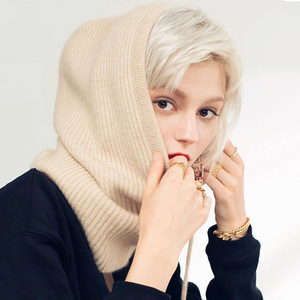 <span class=keywords><strong>Cagoule</strong></span> d'hiver <span class=keywords><strong>tricot</strong></span>ée pour <span class=keywords><strong>femme</strong></span> avec cache-oreilles, bonnet, masque et col cache-cou intégré, réglable - Product Image 2