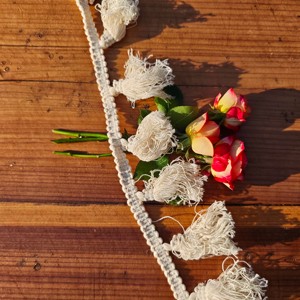 Golden Embroidered Laces Net with Floral <strong>Pattern</strong> Trim Handmade DIY Decorative Trim for Bags for Customized <strong>Designs</strong> - Product Image 3