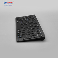 Keyboard USB Nirkabel BT-001A Baru Siap Kirim, Ukuran Mini Desain Tipis Warna Hitam Tombol Scissor Tata Letak Inggris Kotak Coklat Polos