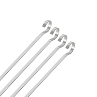 Brochettes de kebab larges en métal réutilisables en acier inoxydable pour viande, poulet, légumes et grillades en plein air