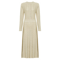 Robe en tricot élégante et décontractée pour femmes, à manches longues, col rond, cintrée, avec embellissement en strass, nouvelle mode