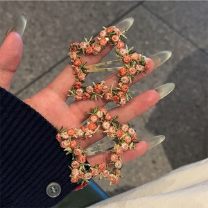 2026 Popular Niche Design <b>Sweet</b> Flower Star Hairpin Cute Exquisite Fashionable Women's Fabric Hairpins Wholesale Headwear - Product Image 4