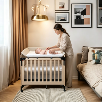Lit cododo pour bébé de haute qualité, pliable rapidement en une seule étape, avec table à langer, berceau pour chambre à coucher, utilisation à l'hôpital, panneau