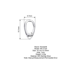 Fournitures pour la fabrication de bijoux, anneaux ovales en argent sterling 925, fermoir, crochet à poussoir, fermoir ovale fait main