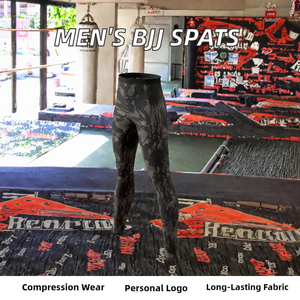 Sports <b>Men's</b> BJJ Spats Leggings <b>Tights</b> Jiu Jitsu MMA <b>Compression</b> Pants Elastic Waist Custom Logo - Product Image 2