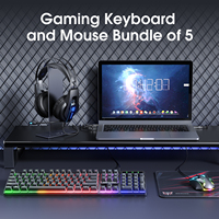 Onikuma Tz5005 N 1 Noir Logo Personnalisé Ordinateur Rgb Clavier Filaire Souris Souris Et Tapis De Souris Clavier De Jeu Combo Avec Souris
