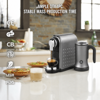 Machine à expresso 19 bars pour dosettes ESE ou capsules NS avec mousseur à lait intégré pour cappuccino, latte, usage domestique ou bureau