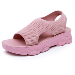 Sandales plates décontractées pour femmes, nouvelle mode estivale, tissu supérieur souple avec semelle épaisse, chaussures à enfiler - Product Image 6