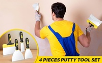 Ensemble professionnel de 4 spatules en acier inoxydable de 2, 4, 6 et 8 pouces avec poignée confortable pour le décapage de peinture, de plâtre et de papier peint