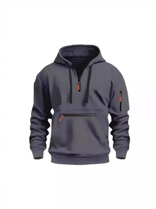 <span class=keywords><strong>Pull</strong></span> à capuche de sport surdimensionné pour hommes, taille multi-poches à fermeture éclair, <span class=keywords><strong>pull</strong></span> chaud d'automne et d'hiver - Product Image 2