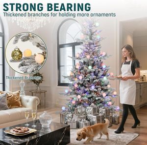 <span class=keywords><strong>Sapin</strong></span> de Noël en <span class=keywords><strong>sapin</strong></span> aspen pré-éclairé de 1,80 m, effet neige, avec télécommande, 270 lumières chaudes blanches/multicolores changeantes, 46 ampoules - Product Image 3