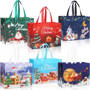 Herbruikbare Gift Boodschappen Tassen Extra Grote Non-woven Non-woven Boodschappentas Voor Kerst Verjaardag Bruiloft party