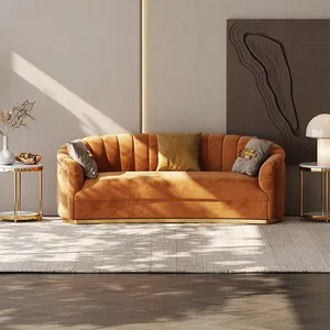 Tecido de veludo moderno amarelo 1 2 3 lugares, conjunto de sofá, sala de estar, móveis para casa