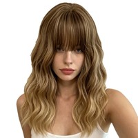 Perruque complète pour femme, best-seller transfrontalier, fabriquée à la machine, avec frange Air Bangs, aspect laine, couleur rose, finition mate, naturelle, avec bonnet en filet rose