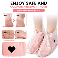 Masque pour les pieds en paraffine de rose, chaussettes jetables 140g, hydratant, réparateur pour les pieds secs et gercés, soin des pieds pour spa, salon, maison, OEM
