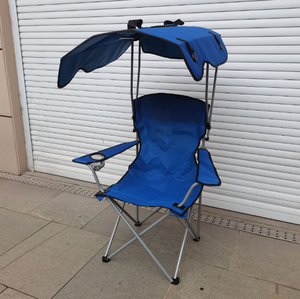 Lightweight Portable Camping and Fishing <strong>Chair</strong> <strong>with</strong> Canopy Shade Comfortable <strong>Arm</strong> Beach <strong>Chair</strong> <strong>with</strong> Cup Holder - Product Image 2