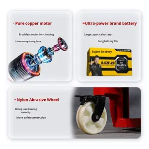 Apilador Eléctrico Hidráulico/Manual de Doble Uso, 1t/2t/3T, para Manejo de Almacén, Elevación de 1.6m/2m/2.5m, Transpaleta Eléctrica para Automóviles - Product Image 4