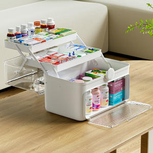 Botiquín Médico Portátil Multicapa de Plástico, Caja de Almacenamiento de Medicamentos de Gran Capacidad para Uso Doméstico - Product Image 3