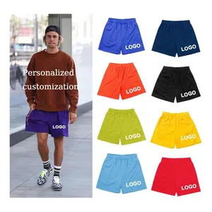 Manufacturer blank mens gym basketball nylon polyester sweat shorts custom streetwear 5 inch inseam double layer mesh shorts
