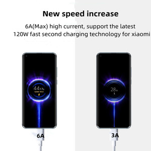 Cable USB Tipo C Original de 120w 90w 67w 6A, Cargador Rápido Mi para <span class=keywords><strong>Xiaomi</strong></span> 17 15 10 9 Redmi Note 14 Black Shark 4 5 Turbo Charge - Product Image 3