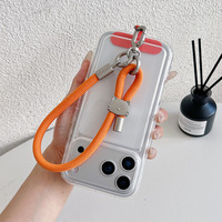 Cinturino da Polso Intrecciato Antiscivolo per Telefono da Donna, Regolabile, con Gancio, in Poliestere, Stampa Serigrafica