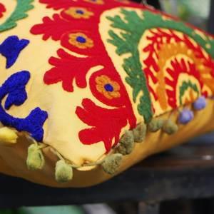 Coussin brodé ethnique/indien, taie d'oreiller pour moto, vente en gros - Product Image 1