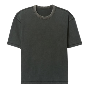 T-shirt pour homme lavé, vente OEM, haute qualité, logo personnalisé, t-shirt de sport pour homme - Product Image 2
