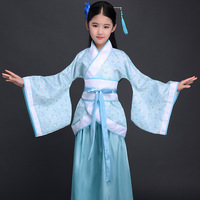 Robe en soie chinoise Costume filles enfants Kimono chine traditionnel Vintage ethnique étudiants chœur danse Hanfu Costume