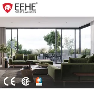 Eehe Indoor Extreem Smalle Enkele Ruit Glazen Schuifdeur Slanke Aluminium Scheidingsschuifdeuren